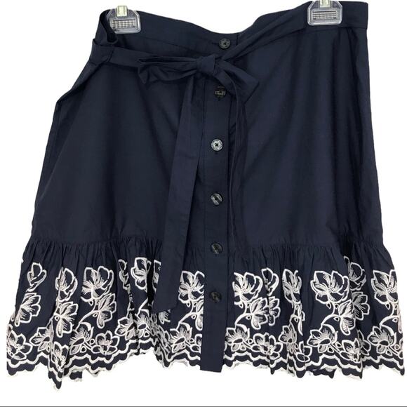 NWT Draper James Eyelet Tiered Navy Skirt Cotton sz 12 - Picture 11 of 13